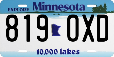 MN license plate 819OXD