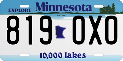 MN license plate 819OXO