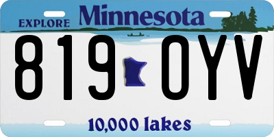 MN license plate 819OYV