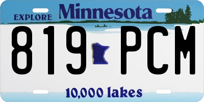 MN license plate 819PCM