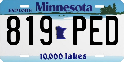 MN license plate 819PED