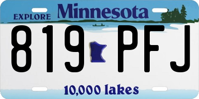 MN license plate 819PFJ