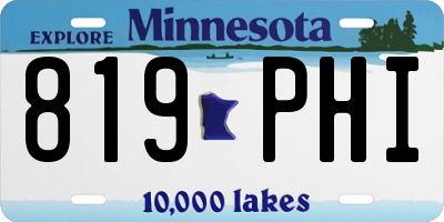 MN license plate 819PHI