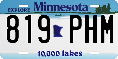 MN license plate 819PHM