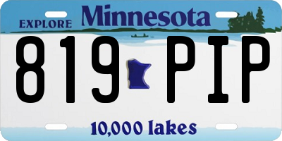 MN license plate 819PIP