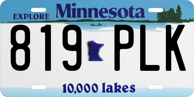 MN license plate 819PLK
