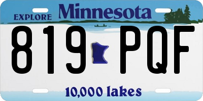 MN license plate 819PQF
