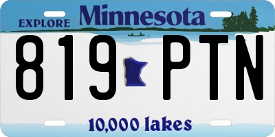 MN license plate 819PTN