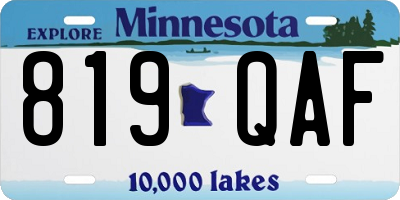 MN license plate 819QAF