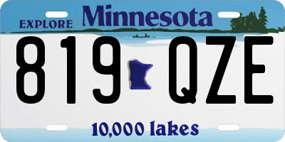 MN license plate 819QZE