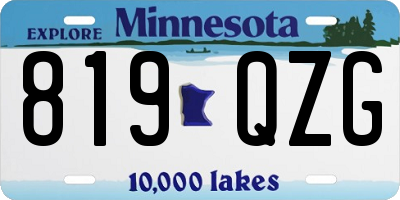 MN license plate 819QZG