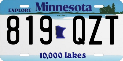 MN license plate 819QZT