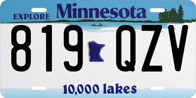 MN license plate 819QZV
