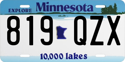 MN license plate 819QZX
