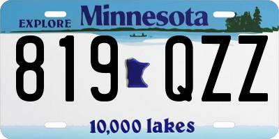 MN license plate 819QZZ