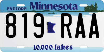 MN license plate 819RAA