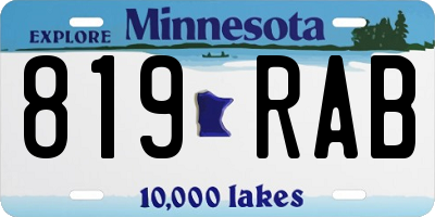 MN license plate 819RAB