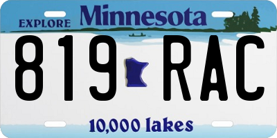MN license plate 819RAC