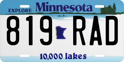MN license plate 819RAD