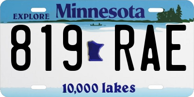 MN license plate 819RAE