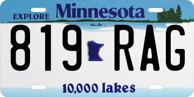MN license plate 819RAG