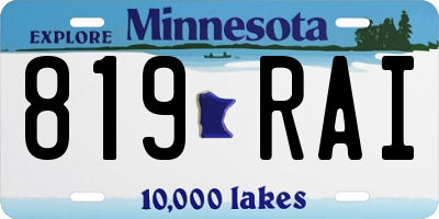 MN license plate 819RAI