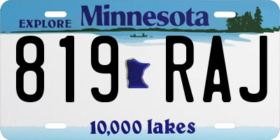 MN license plate 819RAJ