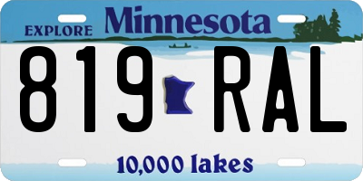 MN license plate 819RAL