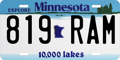 MN license plate 819RAM