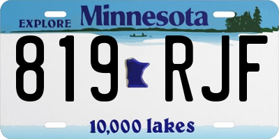 MN license plate 819RJF