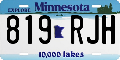 MN license plate 819RJH