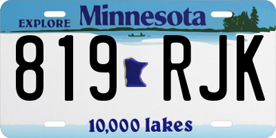 MN license plate 819RJK