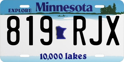MN license plate 819RJX