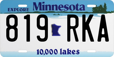 MN license plate 819RKA