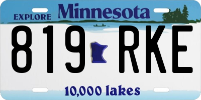 MN license plate 819RKE