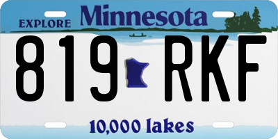 MN license plate 819RKF