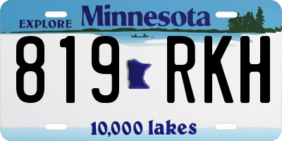 MN license plate 819RKH