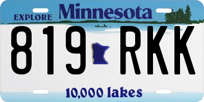 MN license plate 819RKK