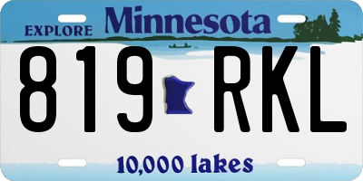 MN license plate 819RKL