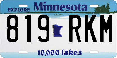 MN license plate 819RKM