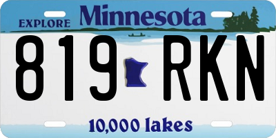 MN license plate 819RKN