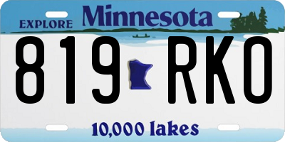 MN license plate 819RKO