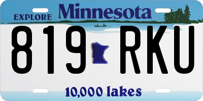 MN license plate 819RKU