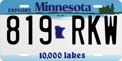 MN license plate 819RKW