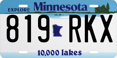 MN license plate 819RKX