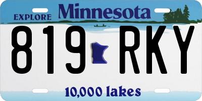 MN license plate 819RKY
