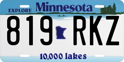 MN license plate 819RKZ