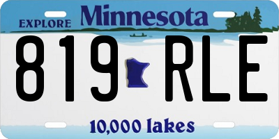MN license plate 819RLE