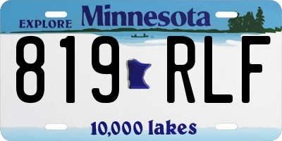 MN license plate 819RLF