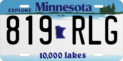 MN license plate 819RLG